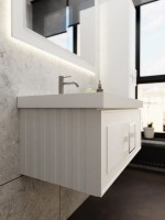 Тумба с раковиной La Fenice Cubo 90 L, белая, ручка хром