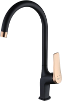 Смеситель для кухни Lemark Bronx LM3705BLR черный/золото