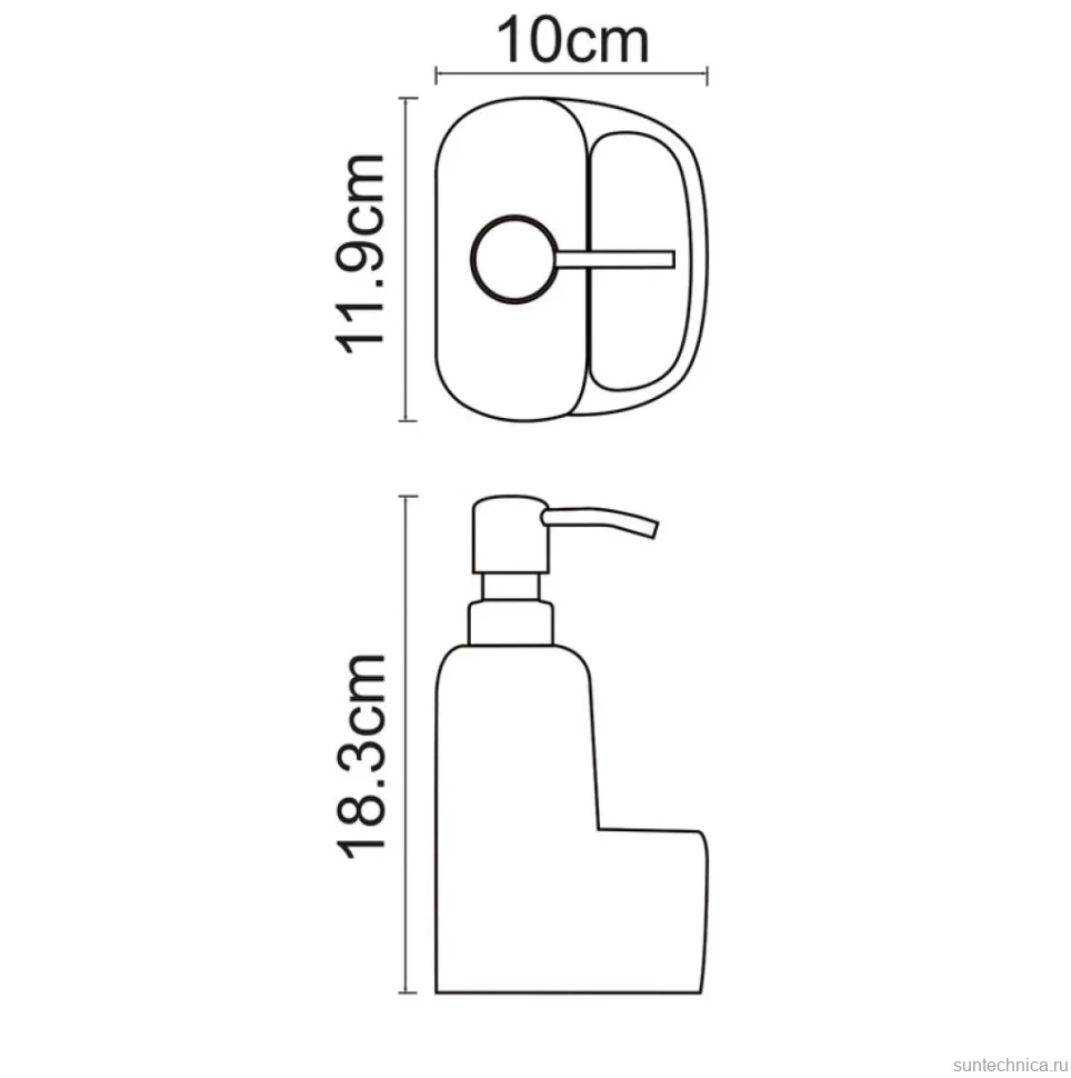Дозатор для кухонной мойки Wasserkraft K-8499 с емкостью для губки