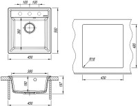 Комплект Мойка Lemark Hanka 450 9910012 шампань + Смеситель Comfort LM3061PSH шампань