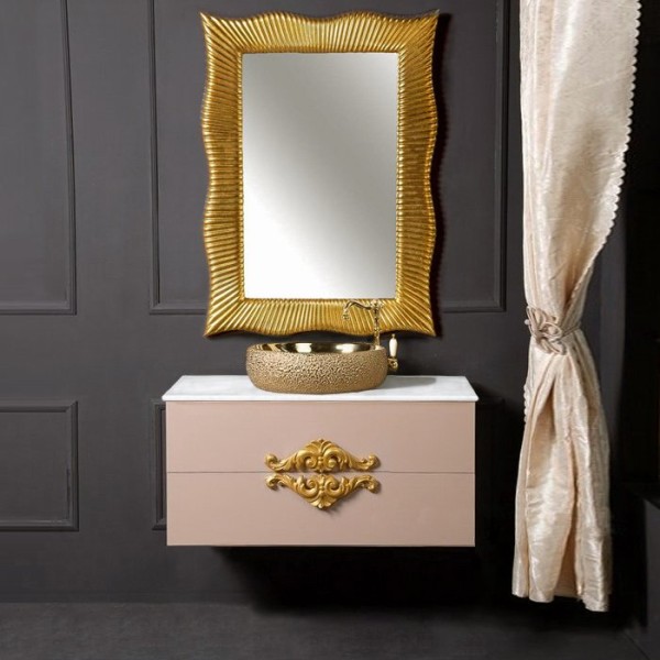 Мебель для ванной комнаты Armadi Art NeoArt 100 капучино с ручками золото