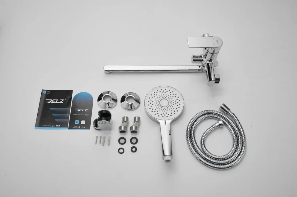 Смеситель с длинным изливом для ванны BELZ B22678 хром