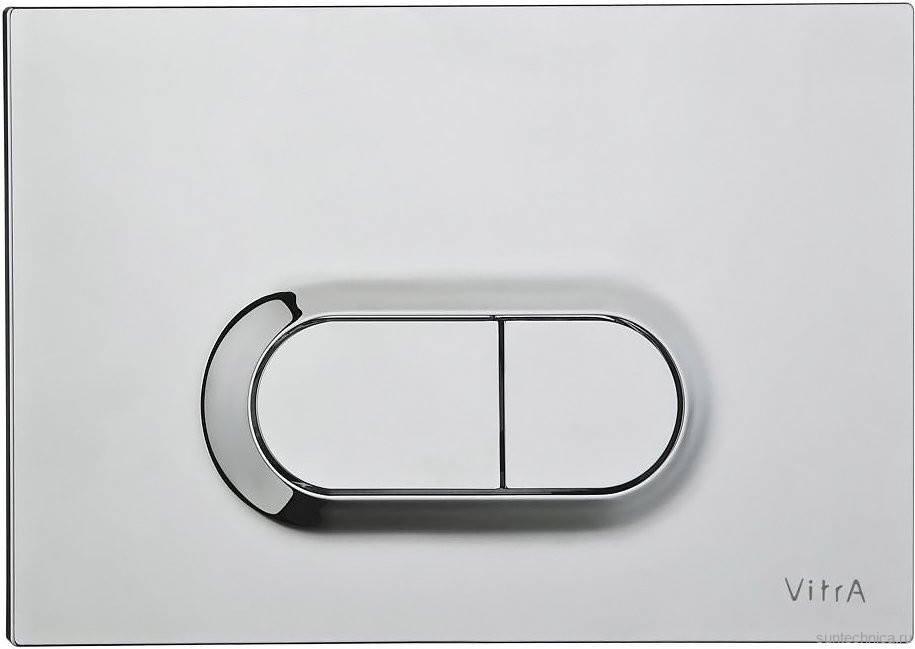 Комплект Унитаз приставной Ceramicanova Cubic Rimless CN1809 с микролифтом, безободковый + Кнопка VitrA 740-0940 сталь + Бачок