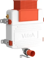 Комплект Унитаз приставной Ceramicanova Cubic Rimless CN1809 с микролифтом, безободковый + Кнопка VitrA 740-0940 сталь + Бачок
