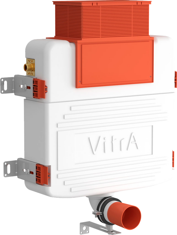 Комплект Унитаз приставной Ceramicanova Cubic Rimless CN1809 с микролифтом, безободковый + Кнопка VitrA 740-0940 сталь + Бачок