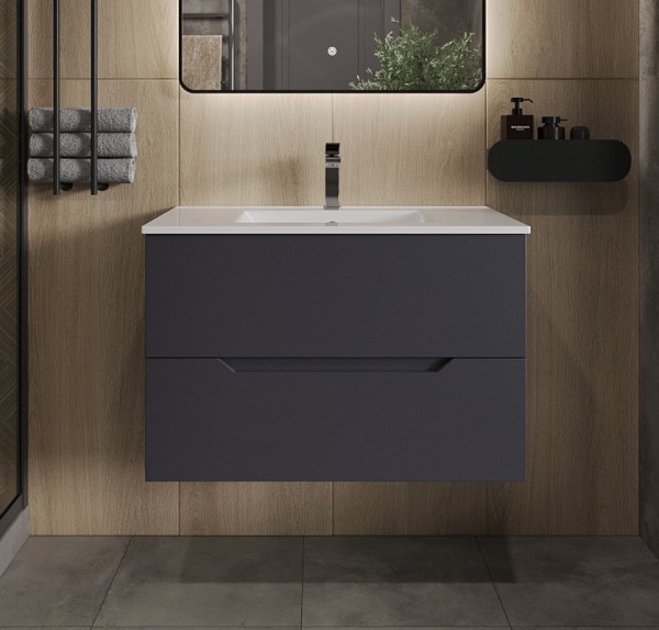 Тумба с раковиной Orange Line 80 графит матовый