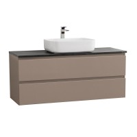 Тумба с раковиной BelBagno Kraft 120 подвесная, матовая бежевая, столешница kep-120-mno, раковина BB1304