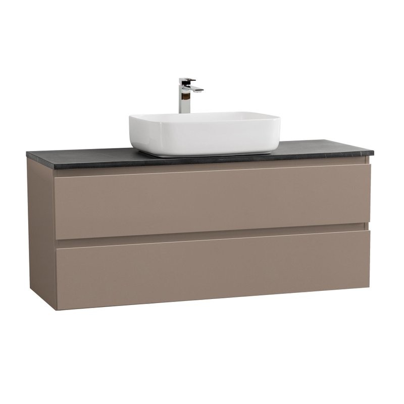 Тумба с раковиной BelBagno Kraft 120 подвесная, матовая бежевая, столешница kep-120-mno, раковина BB1304