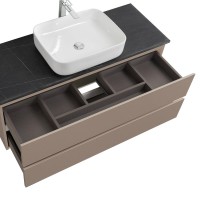 Тумба с раковиной BelBagno Kraft 120 подвесная, матовая бежевая, столешница kep-120-mno, раковина BB1304