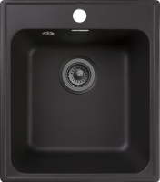 Комплект Мойка GranFest Quarz Z17 черный + Смеситель IDDIS Ace ACEBLFFi05 черный матовый, с гибким изливом