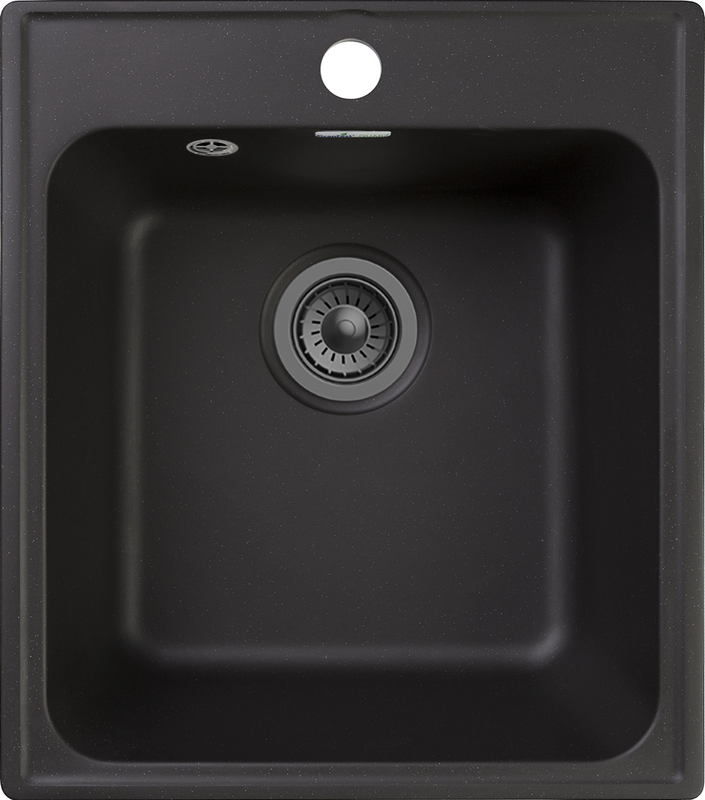 Комплект Мойка GranFest Quarz Z17 черный + Смеситель IDDIS Ace ACEBLFFi05 черный матовый, с гибким изливом