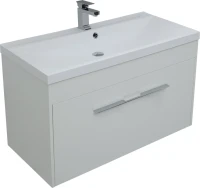 Тумба под раковину Aquanet Августа 90 белая, ручка хром