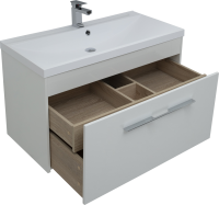 Тумба под раковину Aquanet Августа 90 белая, ручка хром