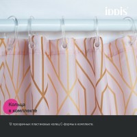 Штора для ванной IDDIS Base BG01P18i11 180х200, розовая