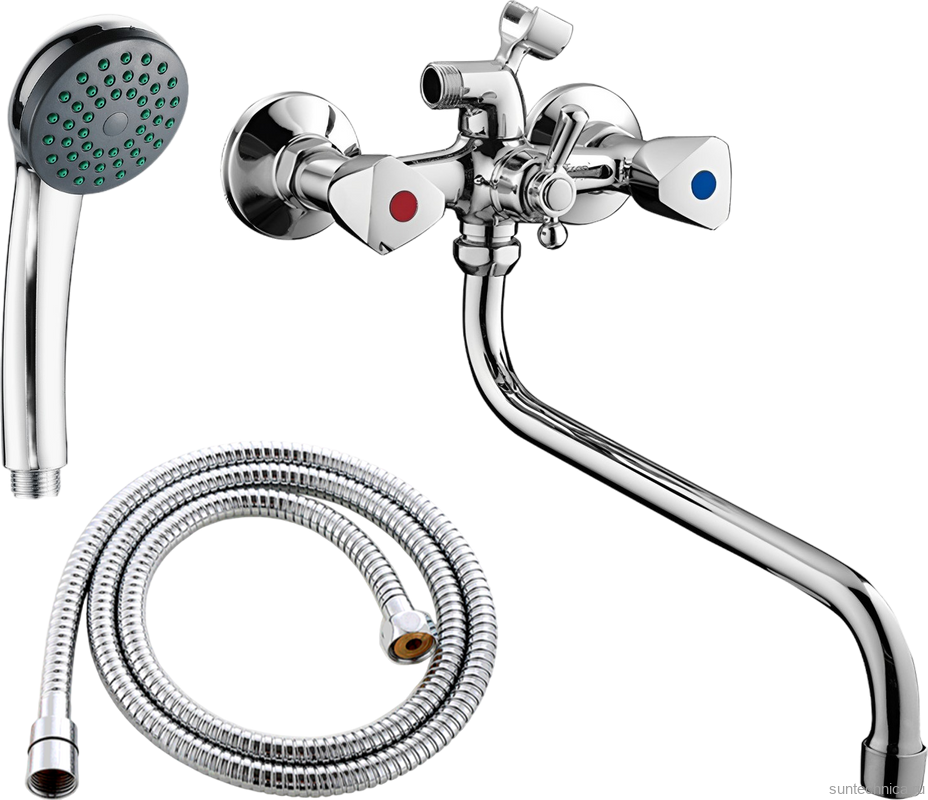 Смеситель с длинным изливом для ванны Fashun A2211 хром