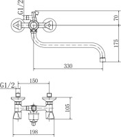 Смеситель с длинным изливом для ванны Fashun A2211 хром Смеситель с длинным изливом для ванны Fashun A2211 хром