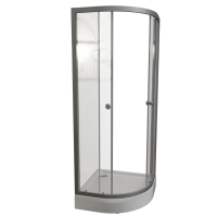 Душевой уголок Radomir Берген RD 90х90 см, профиль матовый хром, стекло прозрачное, с поддоном