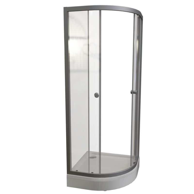 Душевой уголок Radomir Берген RD 90х90 см, профиль матовый хром, стекло прозрачное, с поддоном