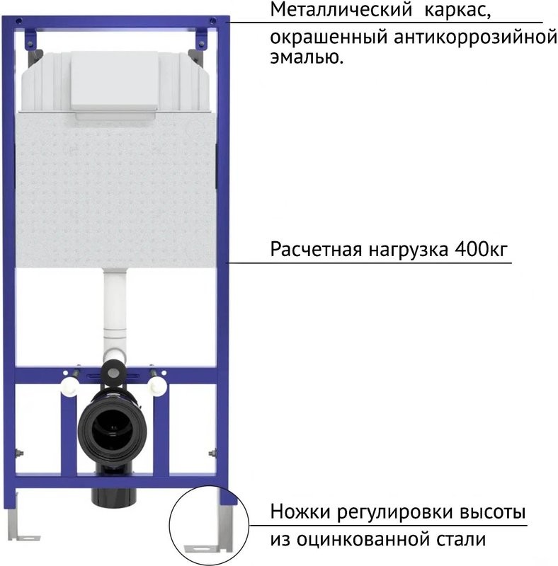 Комплект Berges Ego XL 043319 Унитаз подвесной с микролифтом + Система инсталляции + Кнопка смыва матовый хром