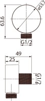 Шланговое подключение IDDIS Built-in Shower Accessories 004BL00i62 черное