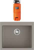 Комплект Мойка Omoikiri Bosen 57A-GR leningrad grey + Измельчитель Nagare slim 1250