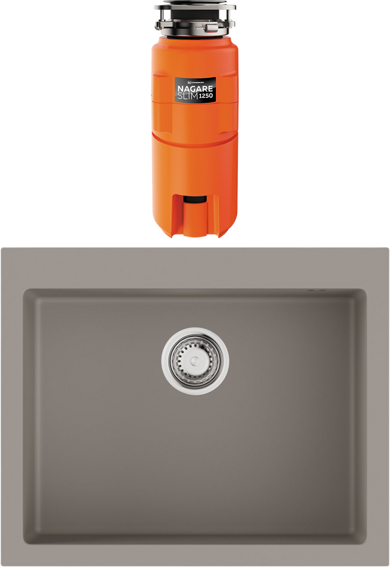 Комплект Мойка Omoikiri Bosen 57A-GR leningrad grey + Измельчитель Nagare slim 1250