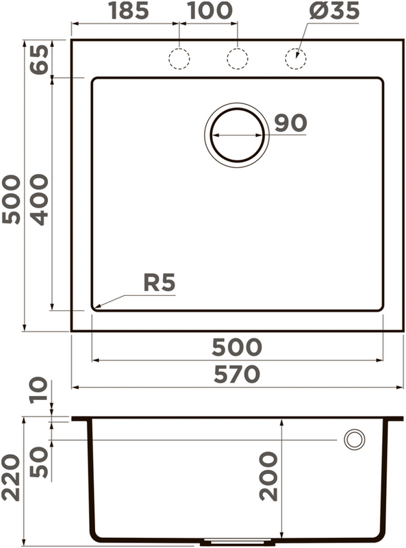Комплект Мойка Omoikiri Bosen 57A-GR leningrad grey + Измельчитель Nagare slim 1250