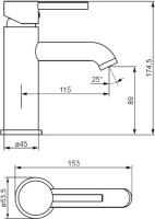Смеситель для раковины Damixa Scandinavian Pure 360210600 золото