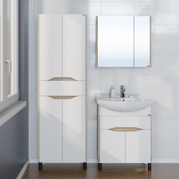 Мебель для ванной комнаты СаНта Сатурн 70 напольная, 2 двери, 1 ящик, дуб австрийский