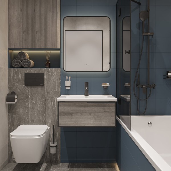 Мебель для ванной комнаты STWORKI Брамминг 65 подвесная, дуб шерман серый