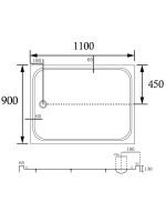 Поддон для душа Abber AD3C119 110х90 см, белый
