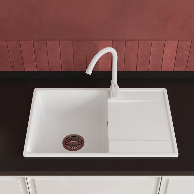 Смеситель для кухни Domaci Равенна SM-01w белый