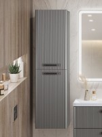 Шкаф-пенал для ванной BelBagno Due 40 подвесной, ручки матовый темный никель, сатин