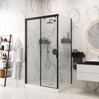 Душевой уголок Ceruttispa Marbella 120B-L 120x80, профиль черный