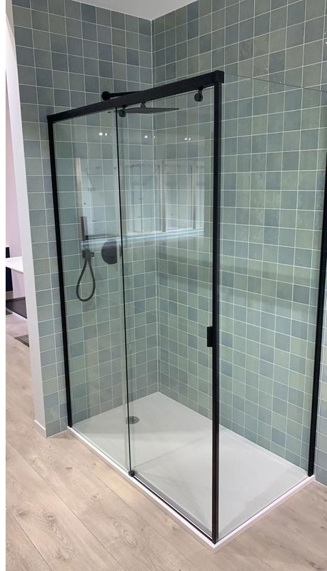 Душевой уголок Ceruttispa Marbella 120B-L 120x80, профиль черный