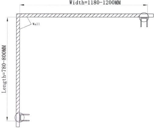 Душевой уголок Ceruttispa Marbella 120B-L 120x80, профиль черный