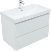 Тумба под раковину без столешницы Aquanet Альтера 80 подвесная, белая матовая