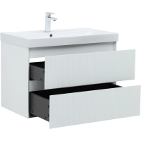 Тумба под раковину без столешницы Aquanet Альтера 80 подвесная, белая матовая