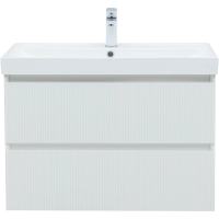 Тумба под раковину без столешницы Aquanet Альтера 80 подвесная, белая матовая