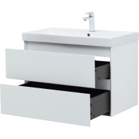 Тумба под раковину без столешницы Aquanet Альтера 80 подвесная, белая матовая