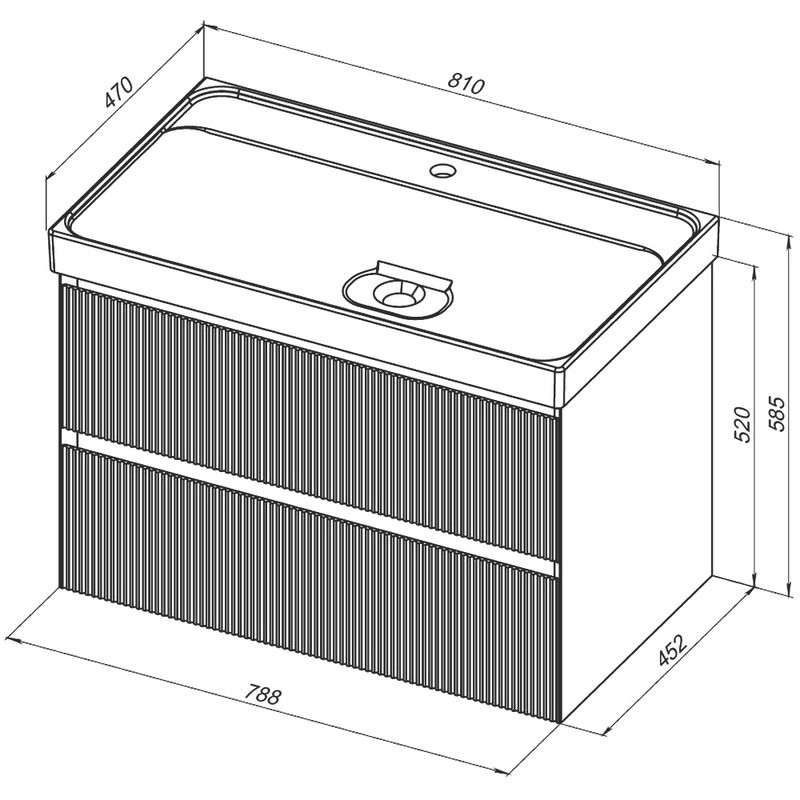 Тумба под раковину без столешницы Aquanet Альтера 80 подвесная, белая матовая