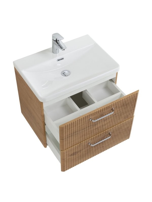 Мебель для ванной комнаты BelBagno Due 60 ручки хром полированный, rovere nature