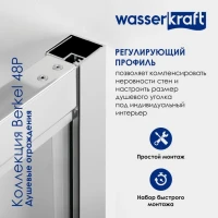 Душевая дверь в нишу Wasserkraft Berkel 48P04 90 см Душевая дверь в нишу Wasserkraft Berkel 48P04 90 см