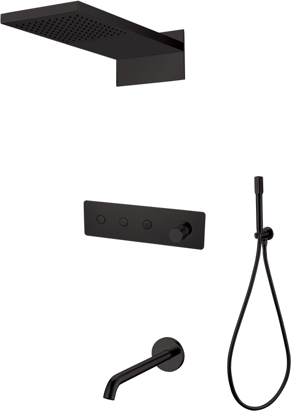 Душевой комплект Boheme Fusion 130-2-B С ВНУТРЕННЕЙ ЧАСТЬЮ, Black
