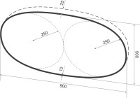 Зеркало Wellsee 7 Rays’ Spectrum 90х50 с подсветкой, черное матовое