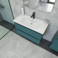 Тумба под раковину без столешницы Caprigo Forte 90 подвесная, изумрудно-бирюзовая