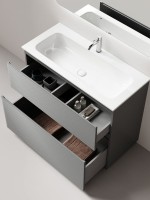 Тумба с раковиной Sancos Folk Floor 100 напольная, ergraut soft, раковина CN7013