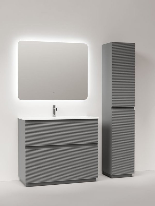 Тумба с раковиной Sancos Folk Floor 100 напольная, ergraut soft, раковина CN7013