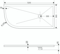 Поддон для душа RGW Stone Tray ST/AR-0129W 90х120 с сифоном