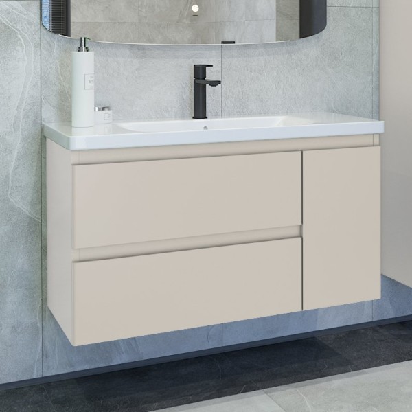 Тумба с раковиной Caprigo Forte 100 R подвесная, беж лайт